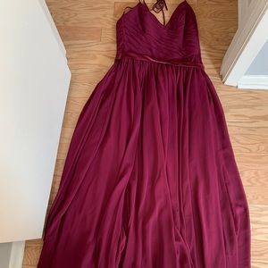 Allure Bridesmaids Dress Burgundy